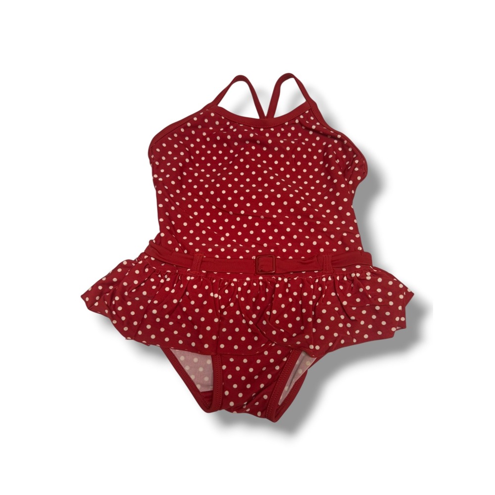 babyGap Toddler Girls Red White Polka Dot Skirted One Piece Swimsuit Size 5 Gap